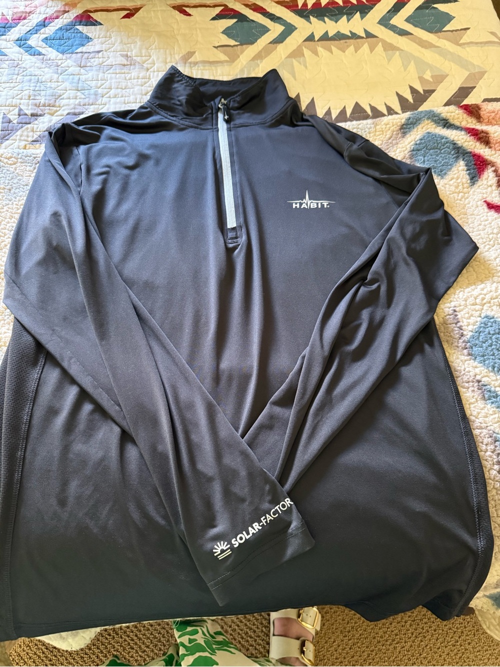 Habit Men's Black Long-Sleeve Solar-Factor Quarter-Zip Performance Shirt
